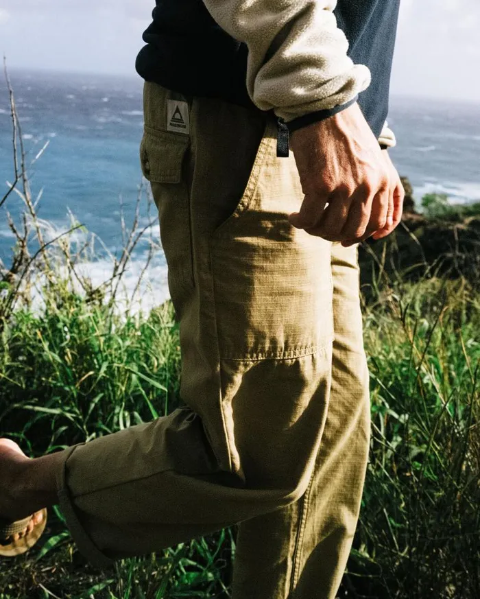 Passenger Clothing Timeless Organic Cotton Crop Trouser Biscuit Men Trousers