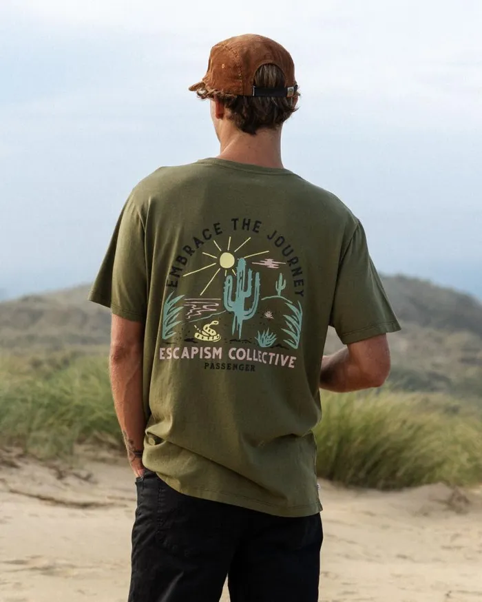 Passenger Clothing Tizana Recycled Cotton TShirt Khaki Men TShirts and Vests