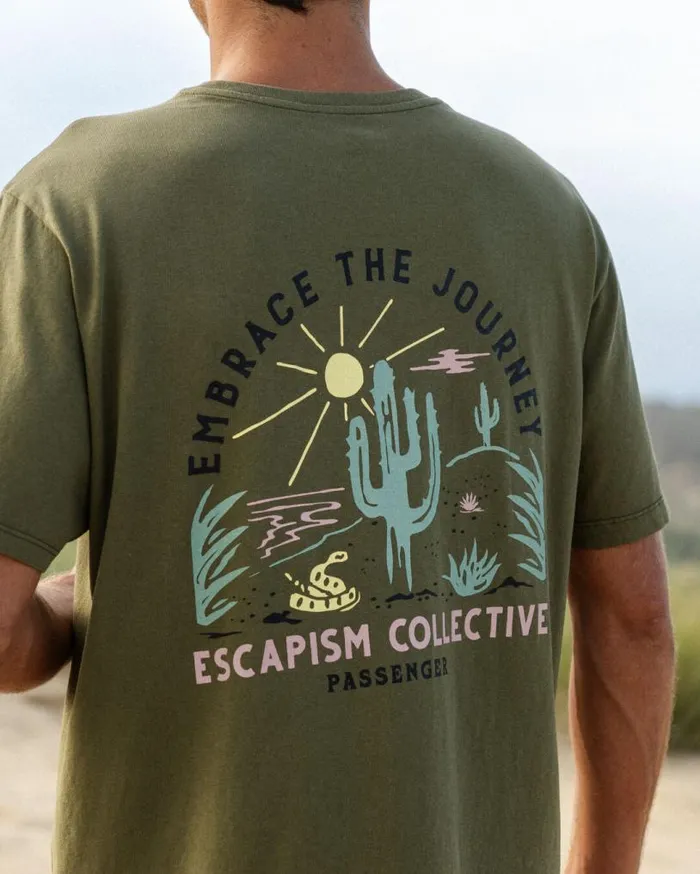 Passenger Clothing Tizana Recycled Cotton TShirt Khaki Men TShirts and Vests