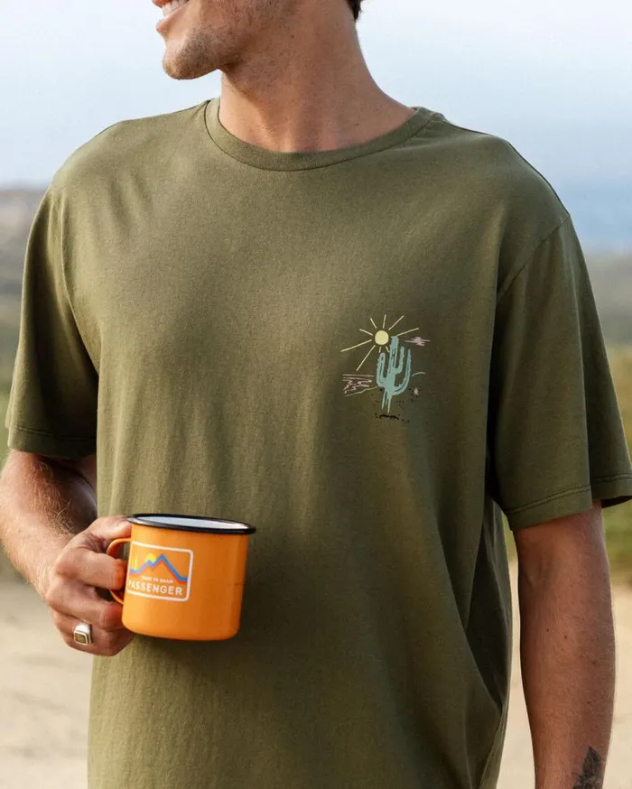 Passenger Clothing Tizana Recycled Cotton TShirt Khaki Men TShirts and Vests