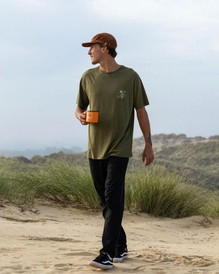 Passenger Clothing Tizana Recycled Cotton TShirt Khaki Men TShirts and Vests