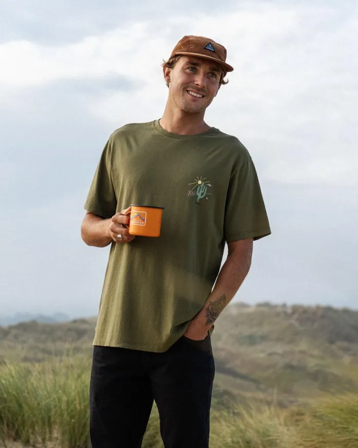Passenger Clothing Tizana Recycled Cotton TShirt Khaki Men TShirts and Vests