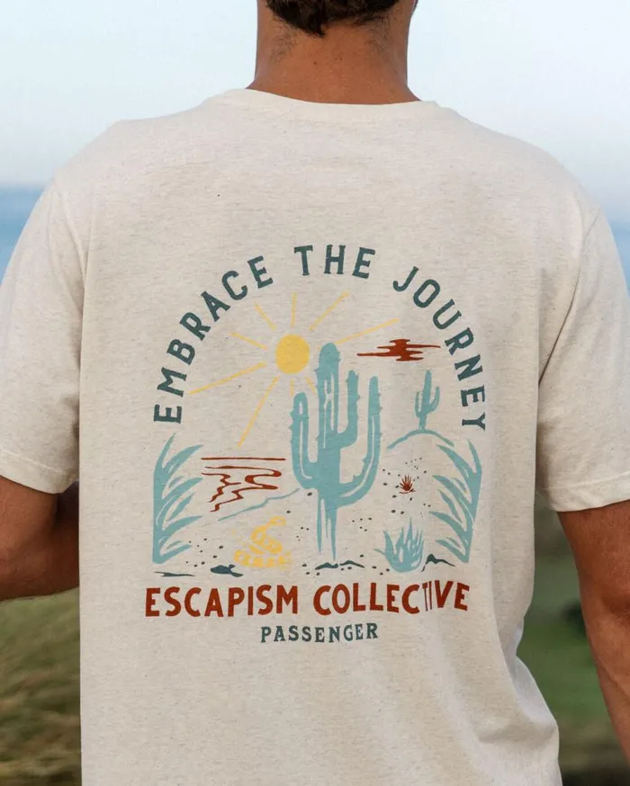 Passenger Clothing Tizana Recycled Cotton TShirt Milky Marl Men TShirts and Vests