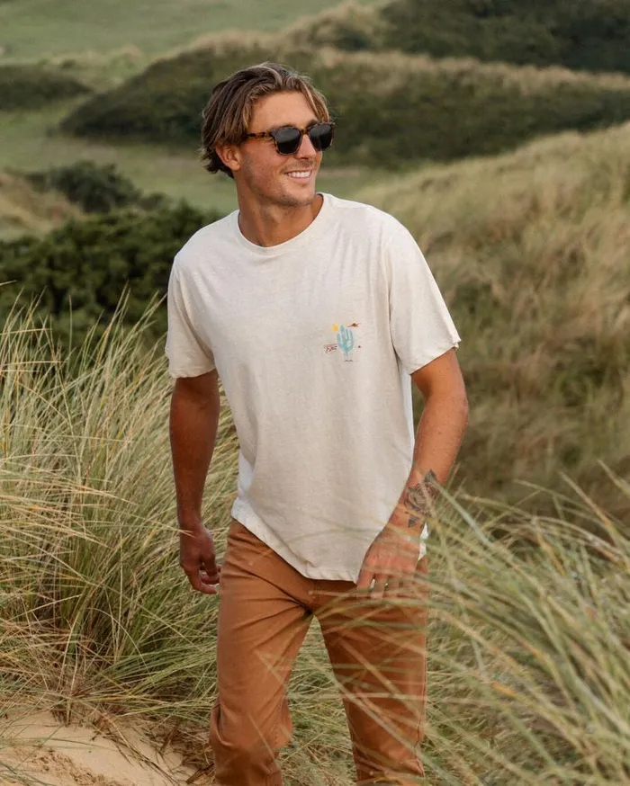 Passenger Clothing Tizana Recycled Cotton TShirt Milky Marl Men TShirts and Vests