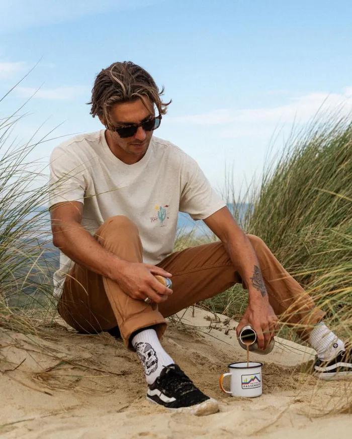Passenger Clothing Tizana Recycled Cotton TShirt Milky Marl Men TShirts and Vests