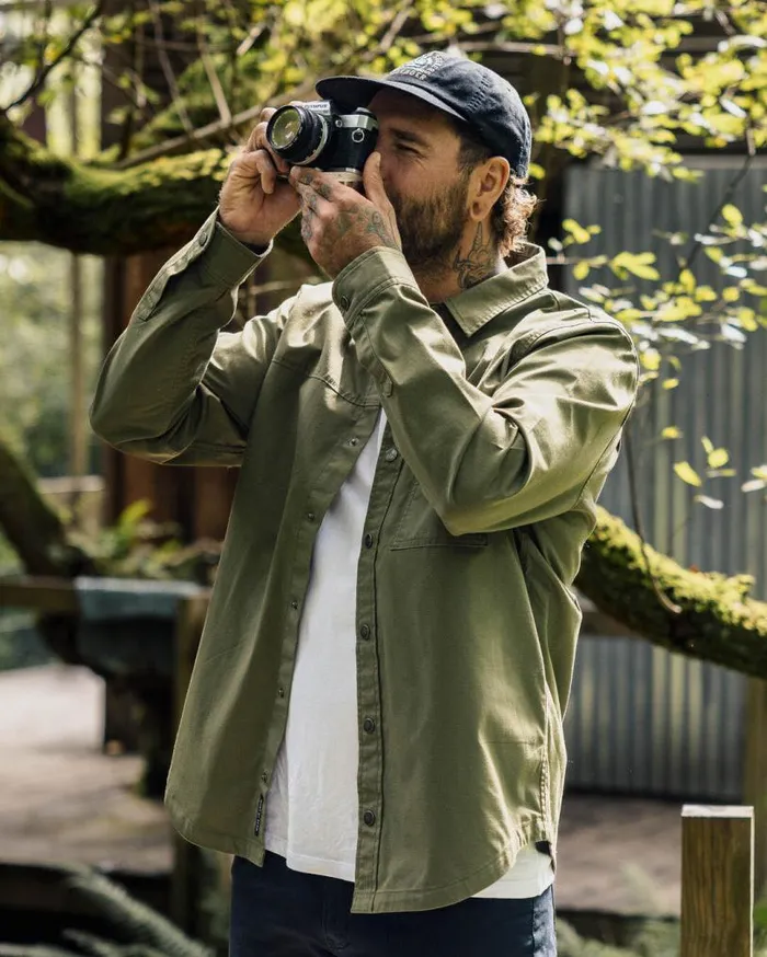 Passenger Clothing Way Organic Cotton Ripstop Shirt Khaki Men Shirts