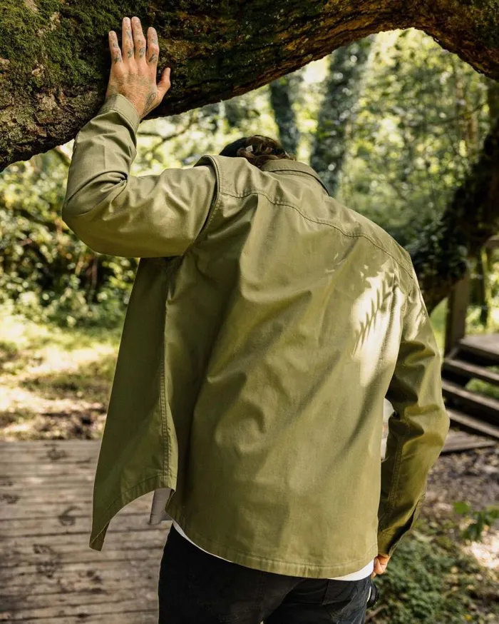 Passenger Clothing Way Organic Cotton Ripstop Shirt Khaki Men Shirts