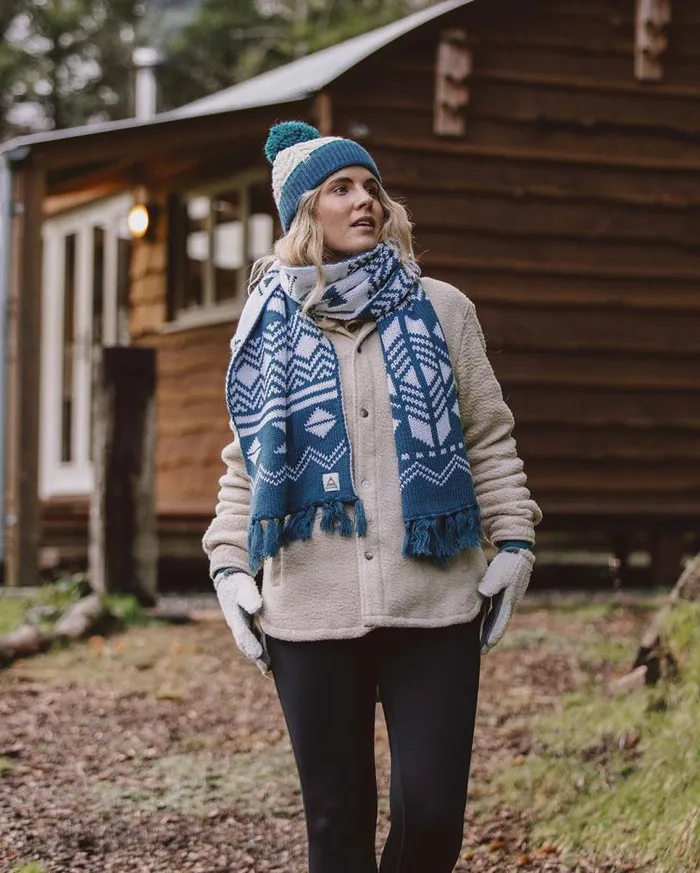 Passenger Clothing West Coast Recycled Acrylic Scarf Blue Steel Women Scarves and Neckwear