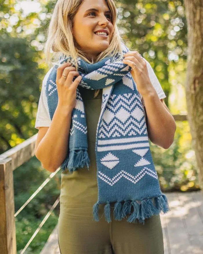 Passenger Clothing West Coast Recycled Acrylic Scarf Blue Steel Women Scarves and Neckwear