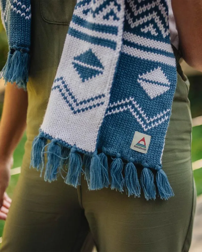 Passenger Clothing West Coast Recycled Acrylic Scarf Blue Steel Women Scarves and Neckwear