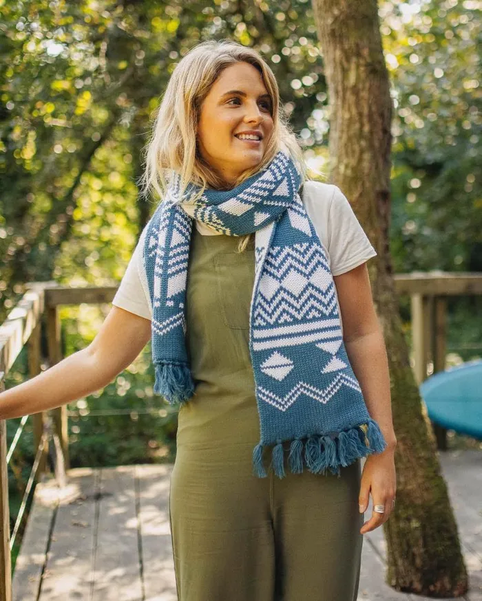Passenger Clothing West Coast Recycled Acrylic Scarf Blue Steel Women Scarves and Neckwear