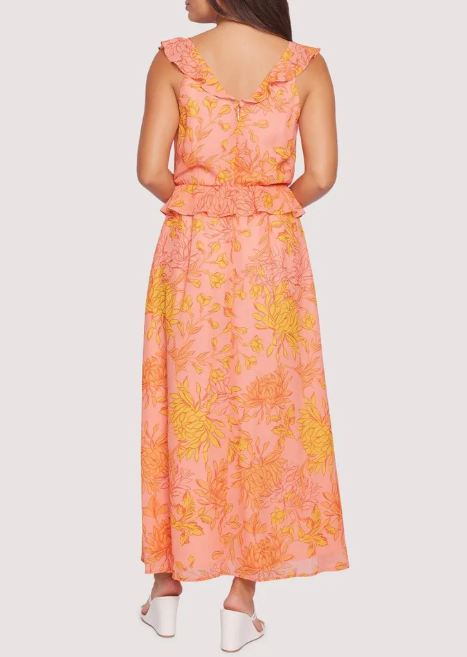 Peony Delight Maxi Dress Orangefloral Women Lost Wander Dresses