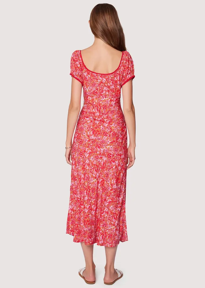 Petal Patch Midi Dress Pinkfloral Women Lost Wander Dresses