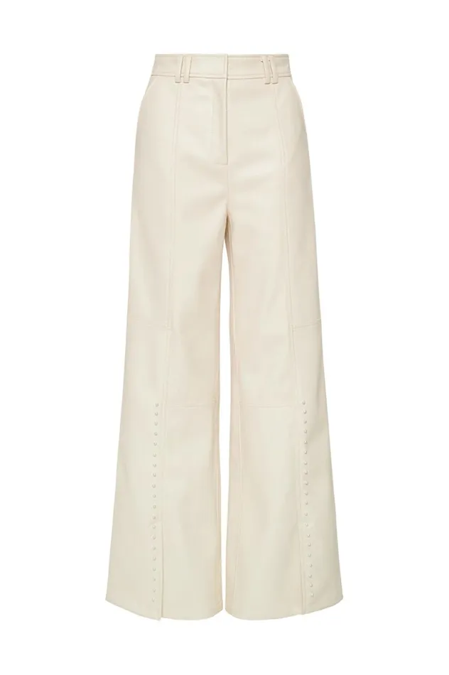 Phoebe Wide Leg Pant Sandstone Beige Women Aje Pants
