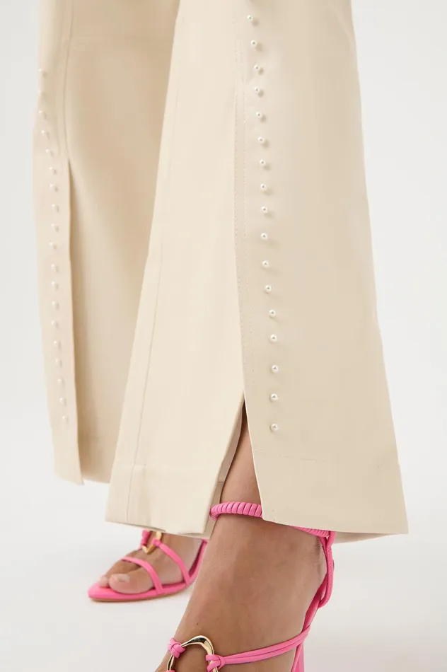 Phoebe Wide Leg Pant Sandstone Beige Women Aje Pants
