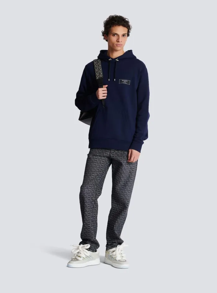 Pierre Hoodie Navy Men Balmain Sweatshirts