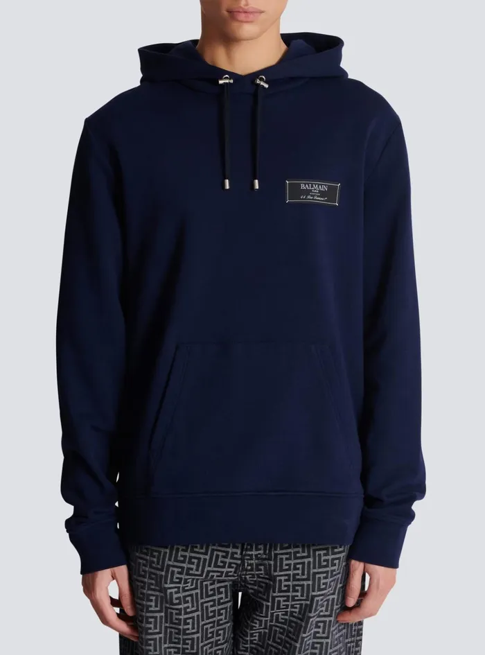 Pierre Hoodie Navy Men Balmain Sweatshirts