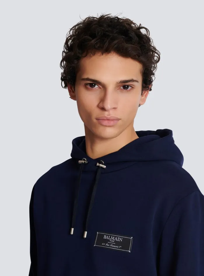 Pierre Hoodie Navy Men Balmain Sweatshirts