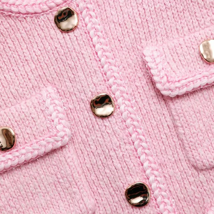 Pink Melange Merino Cardigan Women Self Portrait Tops Pink Melange Merino Cardigan Women Self Portrait Tops