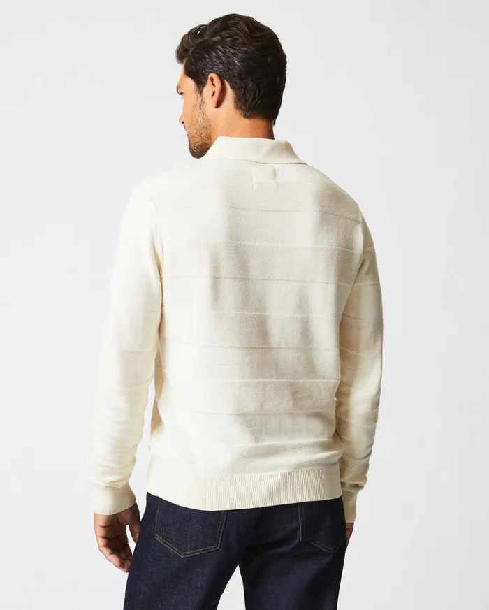 Polos Tees and Henleys Men Billy Reid American Rugby Sweater Polo Tinted White