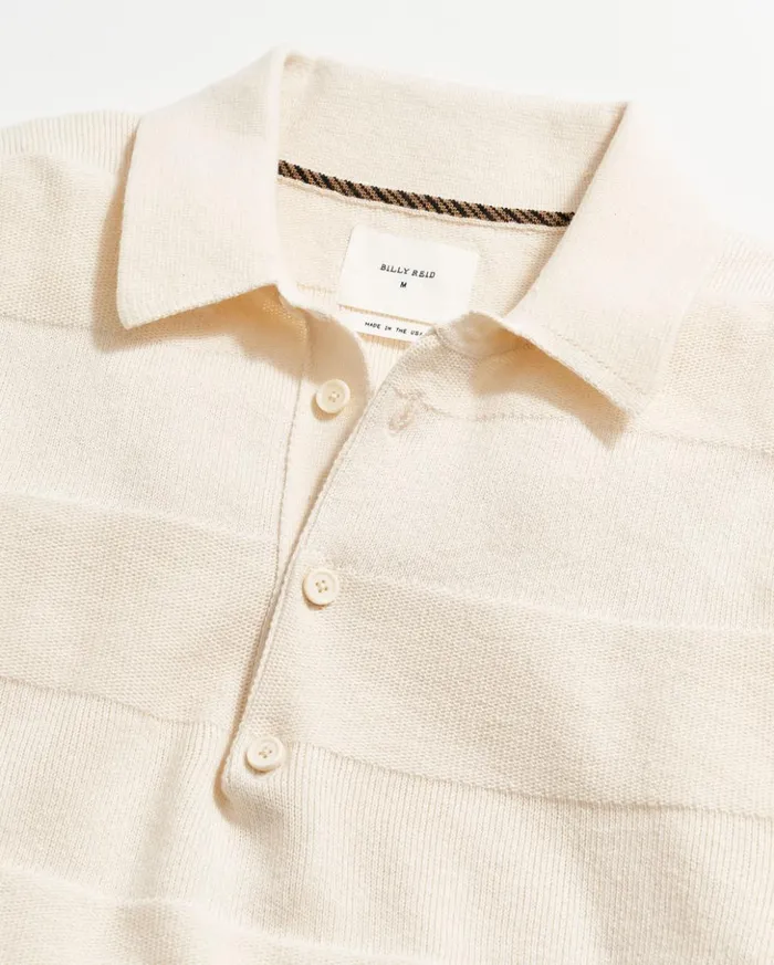 Polos Tees and Henleys Men Billy Reid American Rugby Sweater Polo Tinted White