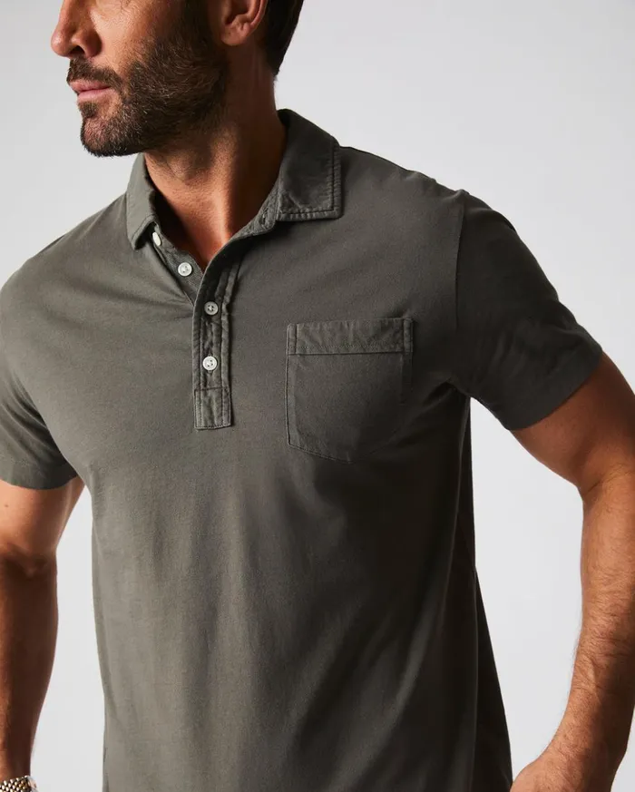 Polos Tees and Henleys Men Billy Reid Pensacola Polo Washed Grey