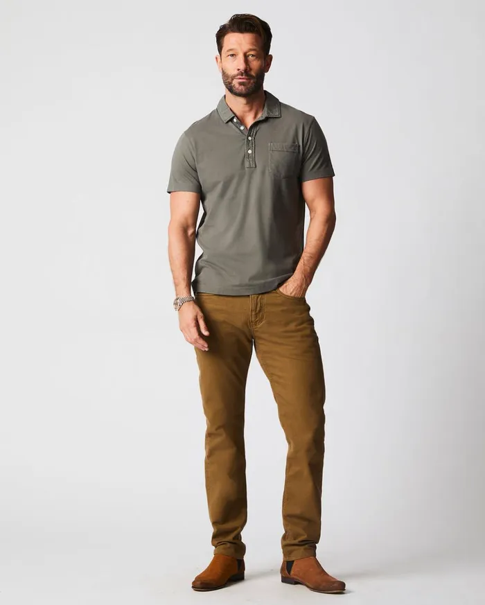 Polos Tees and Henleys Men Billy Reid Pensacola Polo Washed Grey