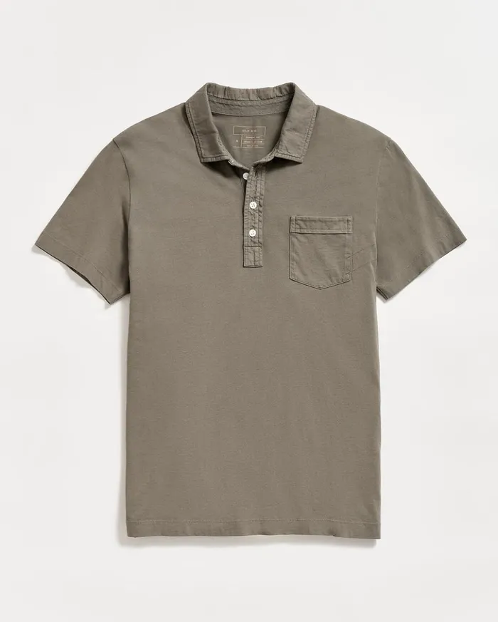Polos Tees and Henleys Men Billy Reid Pensacola Polo Washed Grey