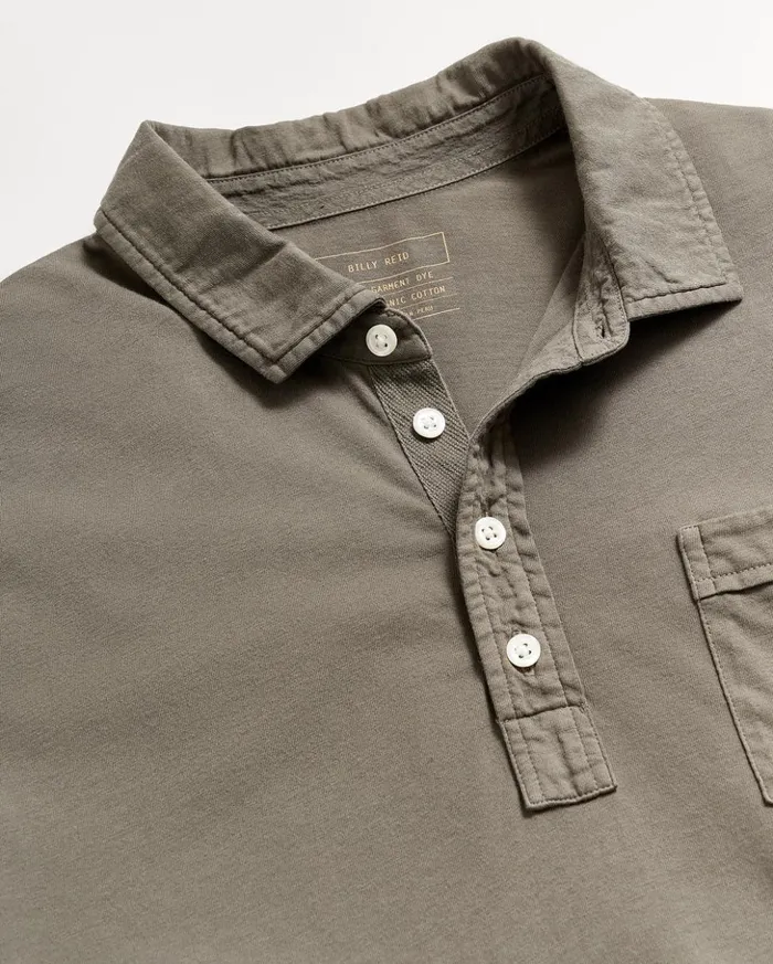 Polos Tees and Henleys Men Billy Reid Pensacola Polo Washed Grey