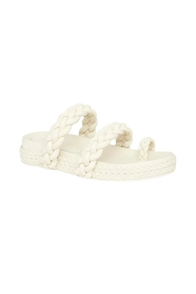 Promenade Braided Chunky Slide White Women Aje Shoes