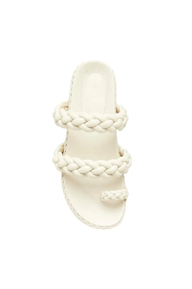 Promenade Braided Chunky Slide White Women Aje Shoes