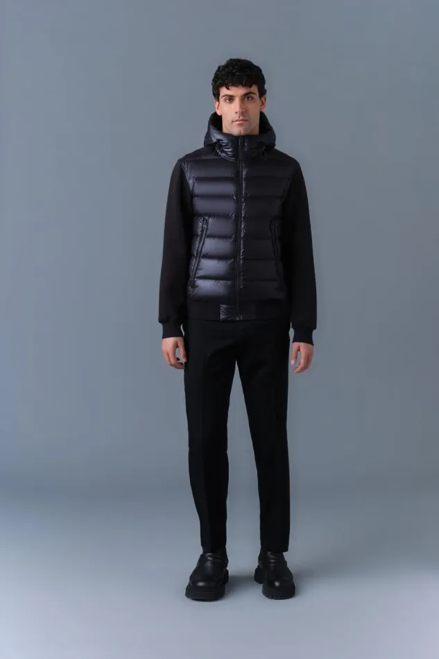 Puffer Men Mackage FRANKR Hybrid Jacket With Hood Black