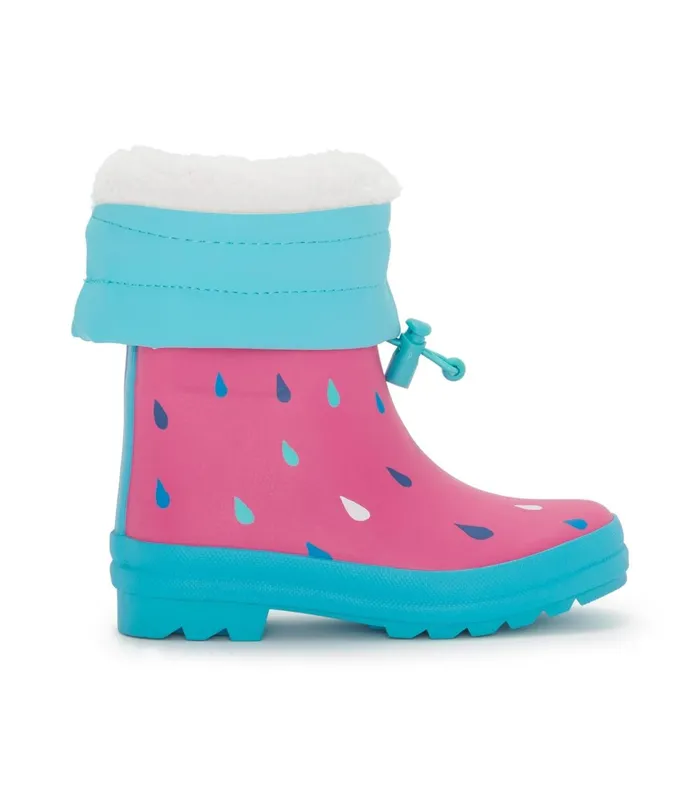 Rainwear Girls Hatley Girls Tiny Drops Sherpa Lined Rain Boots