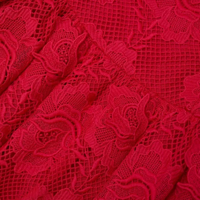 Red Bandeau Lace Midi Dress Women Self Portrait Dresses