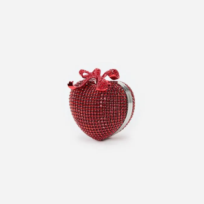 Red Crystal Heart Clutch Women Self Portrait Clutch Bags Red Crystal Heart Clutch Women Self Portrait Clutch Bags