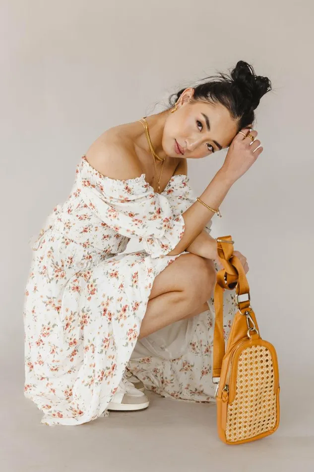 Rhett Floral Midi Dress Ivory Women Bohme Dresses
