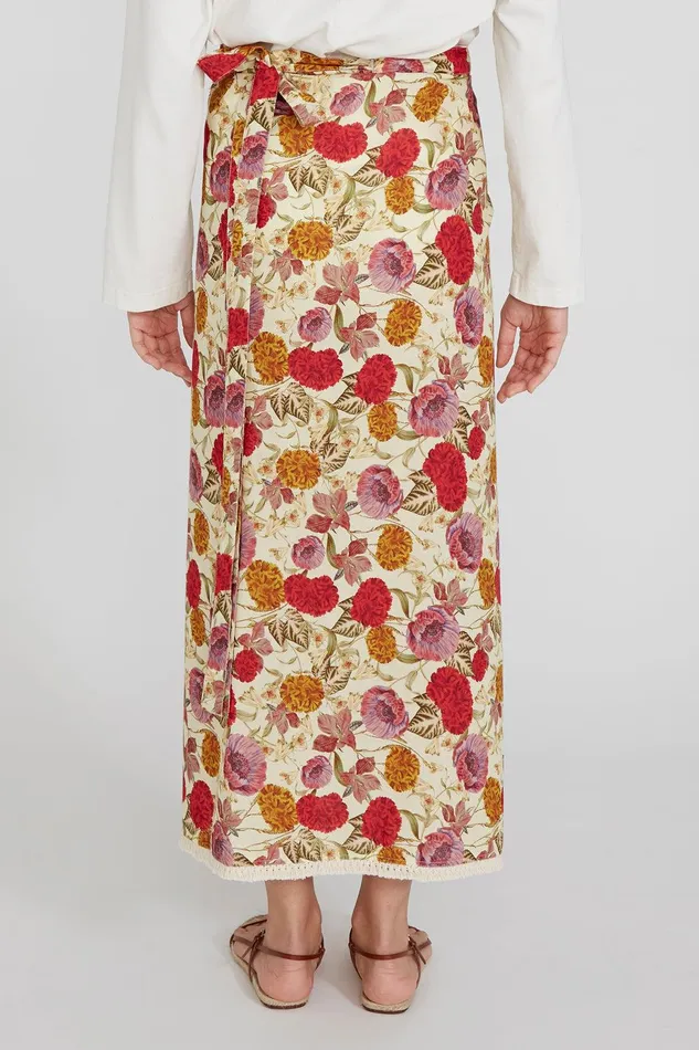 Rika Wrap Skirt Marigold Women Chan Luu Bottoms