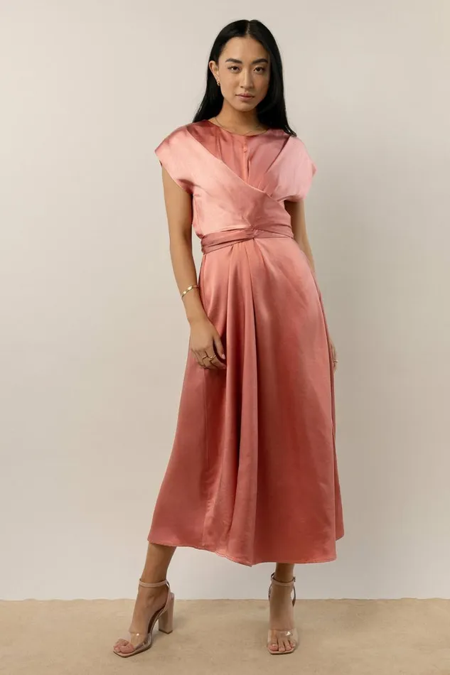 Rosalind Midi Dress In Rose 8211 FINAL SALE Rose Women Bohme Dresses