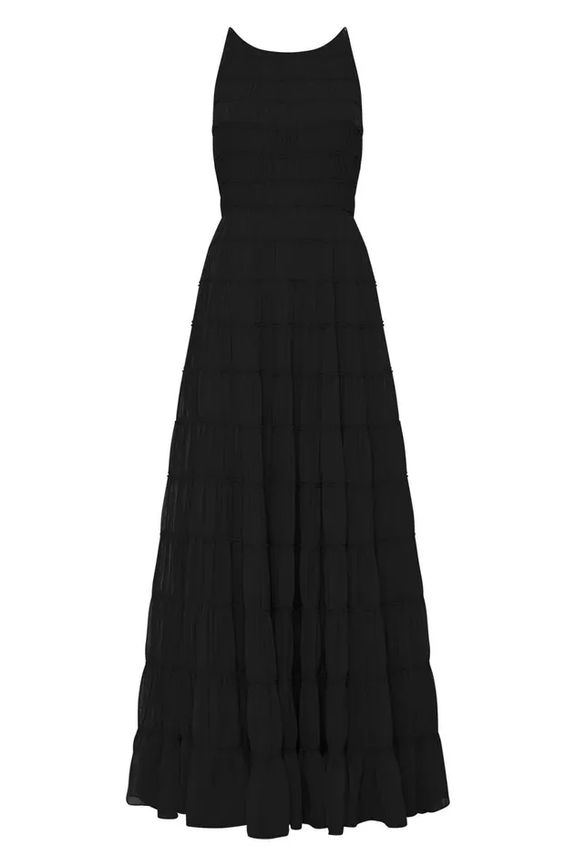 Rosewood Ruched Maxi Dress Black Women Aje Maxi Dresses