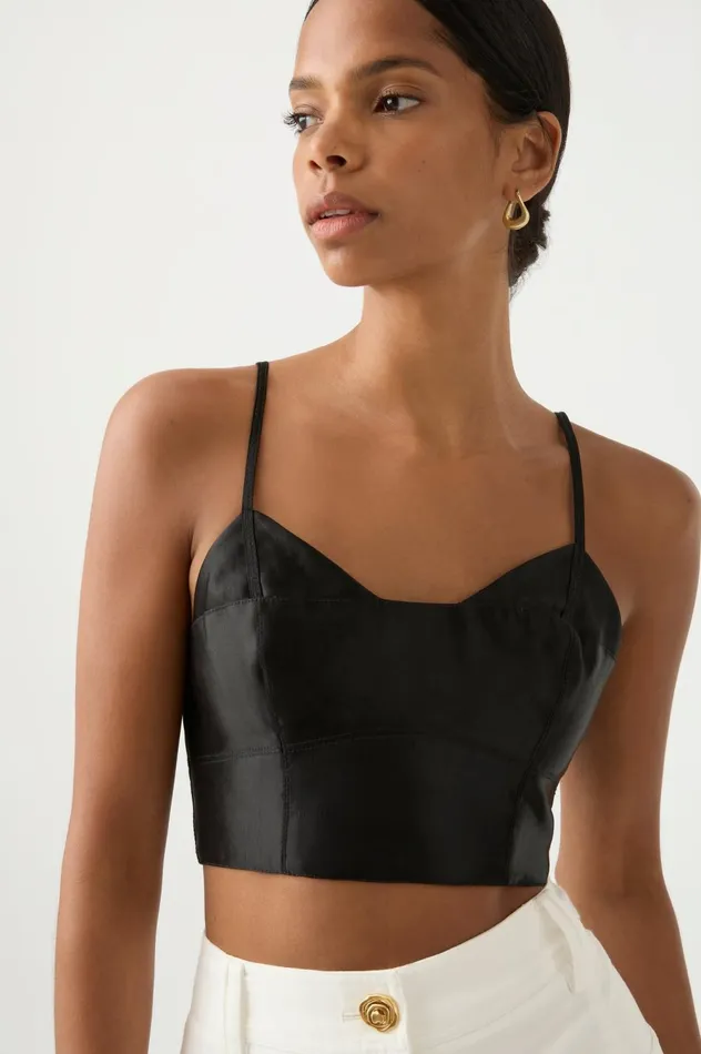 Rowena Panelled Bralette Black Women Aje Tops