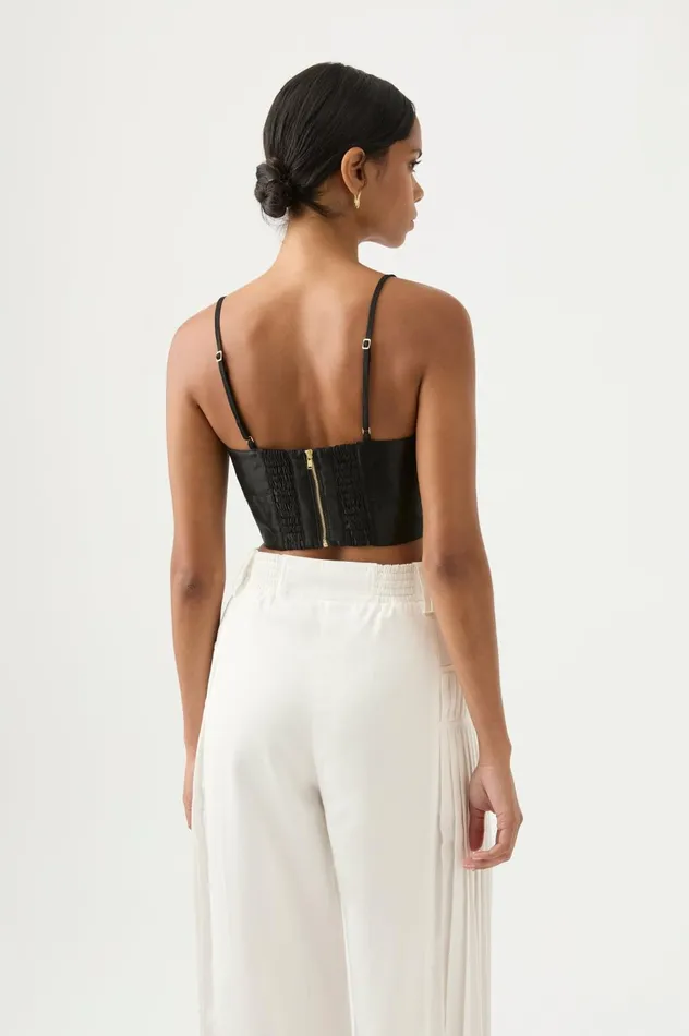 Rowena Panelled Bralette Black Women Aje Tops