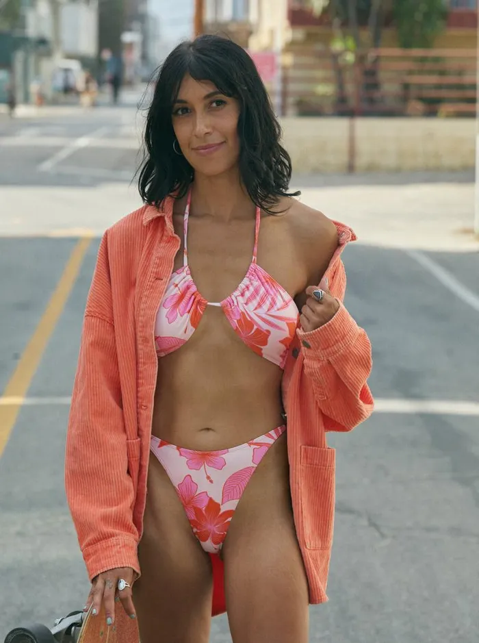 Roxy Bikinis Printed Beach Classics Cheeky Bikini Bottoms Pale Dogwood Lhibiscus 8211 Women Roxy Bikinis Printed Beach Classics Cheeky Bikini Bottoms Pale Dogwood Lhibiscus 8211 Women