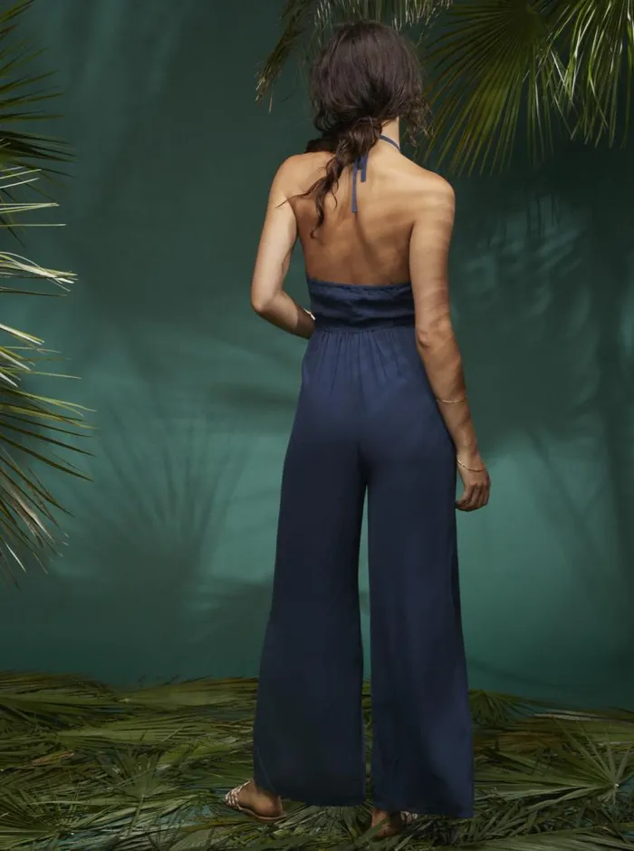 Roxy Dresses Away On Vacay Wide Leg Jumpsuit Mood Indigo 8211 Women