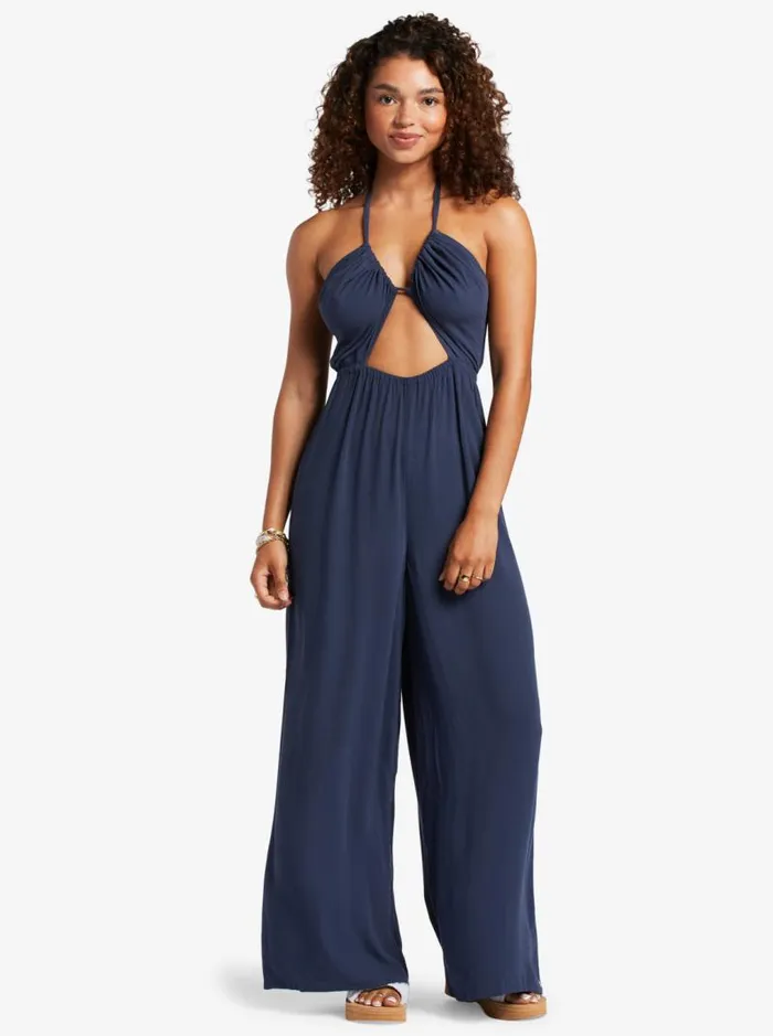 Roxy Dresses Away On Vacay Wide Leg Jumpsuit Mood Indigo 8211 Women