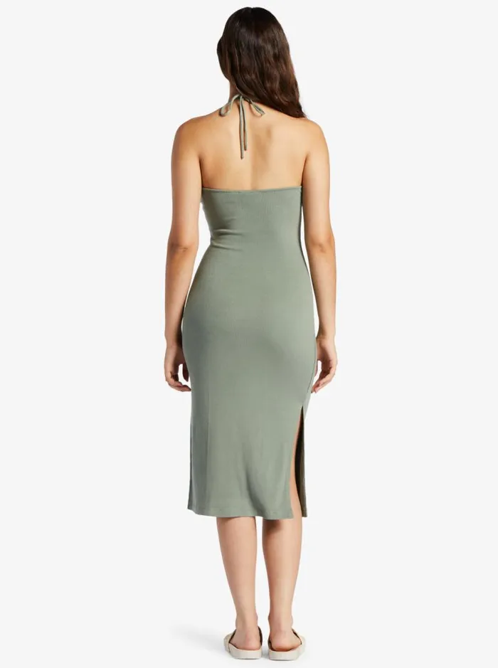 Roxy Dresses Late Sunset Halter Midi Dress Agave Green 8211 Women Roxy Dresses Late Sunset Halter Midi Dress Agave Green 8211 Women