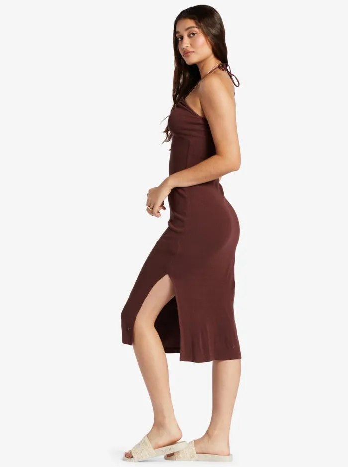 Roxy Dresses Late Sunset Halter Midi Dress Bitter Chocolate 8211 Women Roxy Dresses Late Sunset Halter Midi Dress Bitter Chocolate 8211 Women