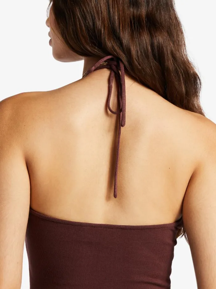 Roxy Dresses Late Sunset Halter Midi Dress Bitter Chocolate 8211 Women Roxy Dresses Late Sunset Halter Midi Dress Bitter Chocolate 8211 Women