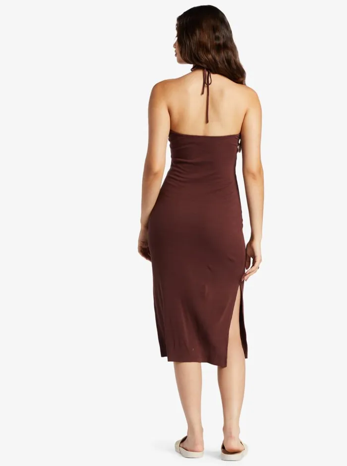 Roxy Dresses Late Sunset Halter Midi Dress Bitter Chocolate 8211 Women Roxy Dresses Late Sunset Halter Midi Dress Bitter Chocolate 8211 Women