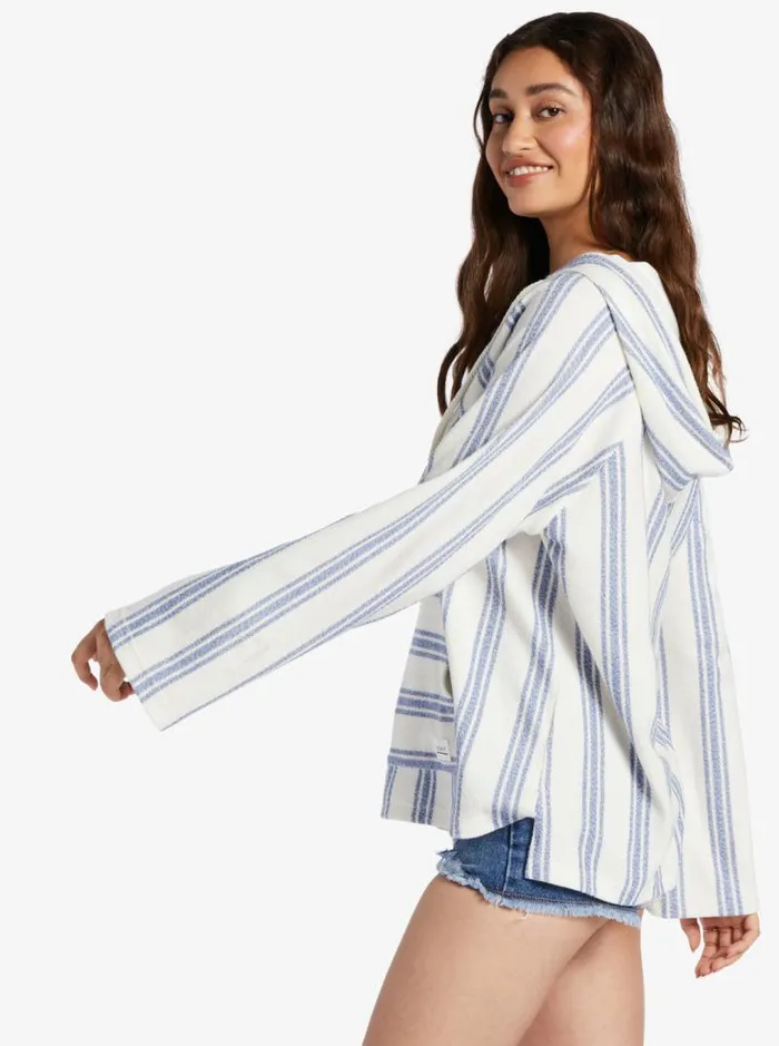 Roxy Jackets Wild And Free Poncho Style Hoodie Bonzer Stripe Snow White 8211 Women Roxy Jackets Wild And Free Poncho Style Hoodie Bonzer Stripe Snow White 8211 Women