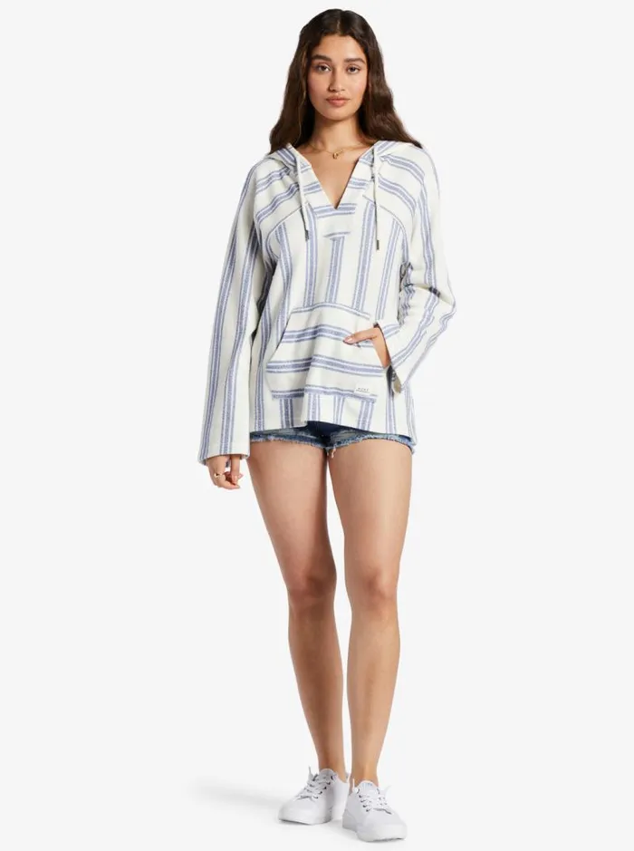 Roxy Jackets Wild And Free Poncho Style Hoodie Bonzer Stripe Snow White 8211 Women Roxy Jackets Wild And Free Poncho Style Hoodie Bonzer Stripe Snow White 8211 Women